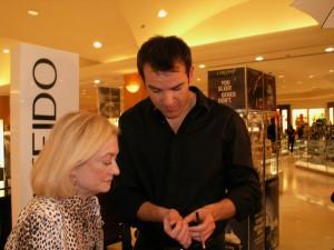 Renato selects a lipstick for Charleston Girl